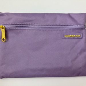 Mandarina Duck Turkish Airlines Empty Amenity Cosmetic Makeup Bag Lilac Purple